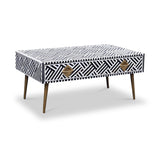 Chavez Bone Inlay 1 Drawer Coffee Table from Roseland Furniture