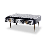 Chavez Bone Inlay 1 Drawer Coffee Table from Roseland Furniture