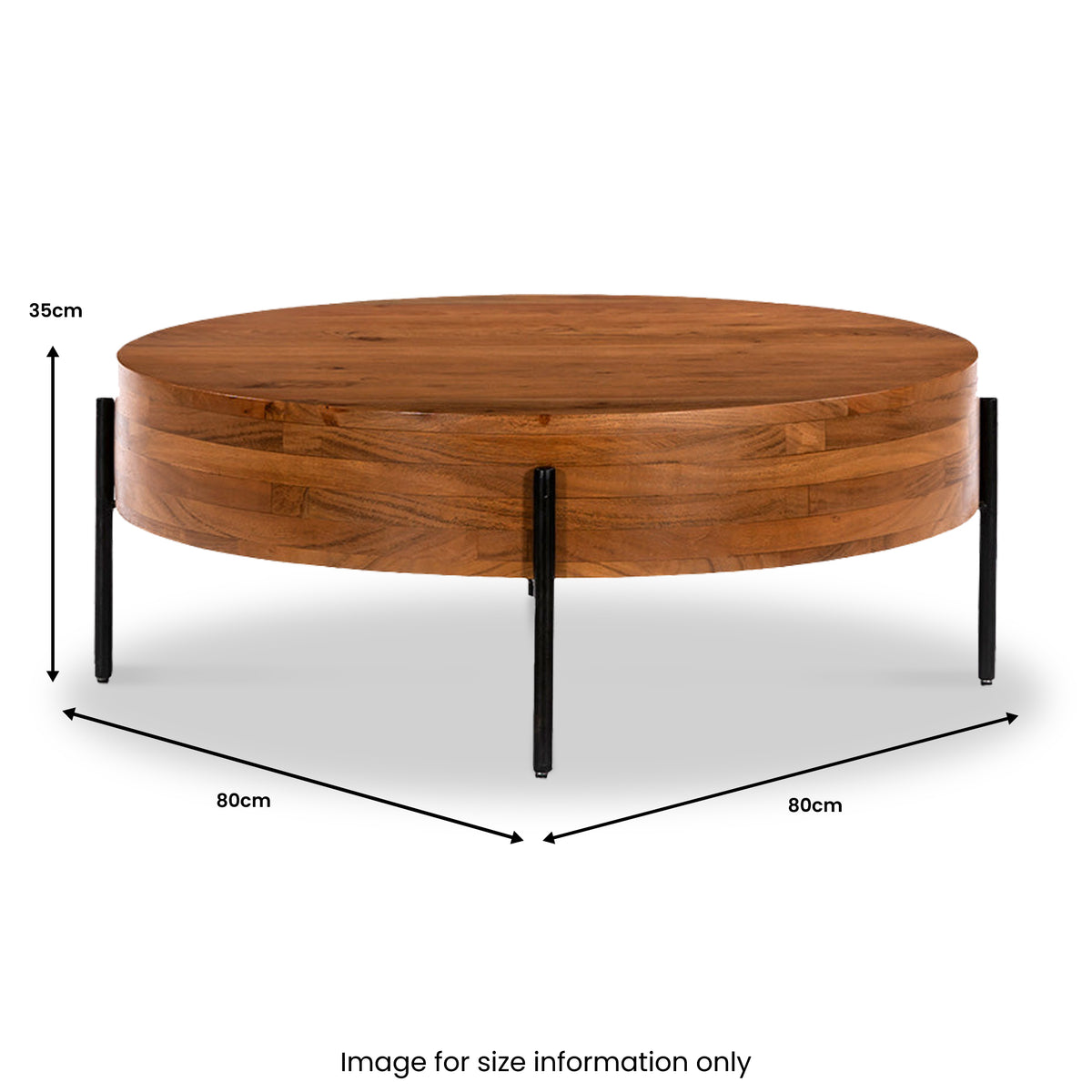 Ishani Acacia Round Coffee Table from Roseland Furniture