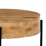 Ishani Mango Wood Round Coffee Table from Roseland Furniture