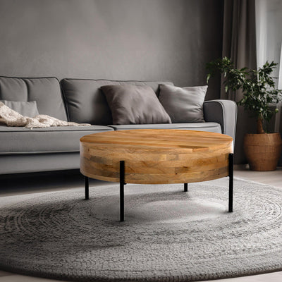 Ishani Mango Wood Round Coffee Table