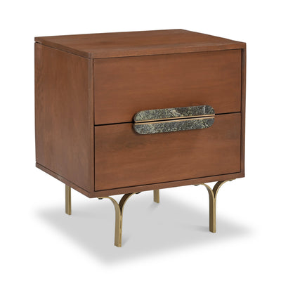 Artemis Marble Handled 2 Drawer Bedside Table