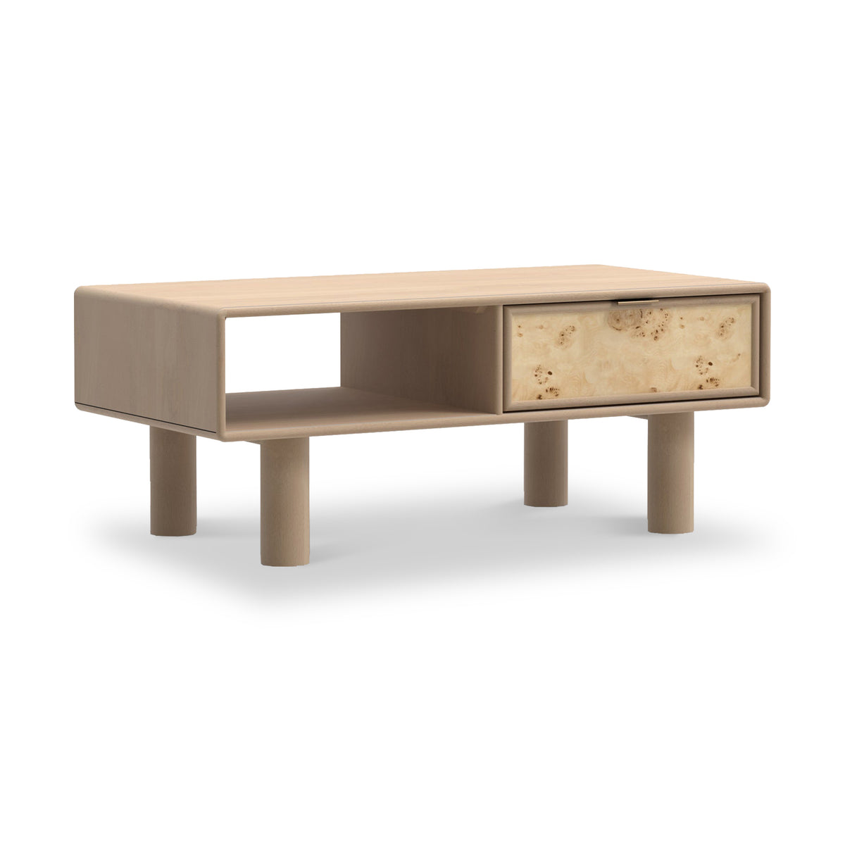 Blaire Mango Wood 1 Drawer Coffee Table Natural from Roseland Furniture