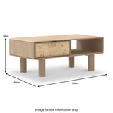 Blaire Mango Wood 1 Drawer Coffee Table Natural from Roseland Furniture