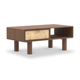 Blaire Mango Wood 1 Drawer Coffee Table Walnut from Roseland Furniture