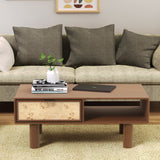 Blaire Mango Wood 1 Drawer Coffee Table Walnut from Roseland Furniture