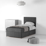 Farrow-Standard-26HB-Divan-Linen-Look-SS-S-2-Drawers-Linen-Charcoal from Roseland Furniture