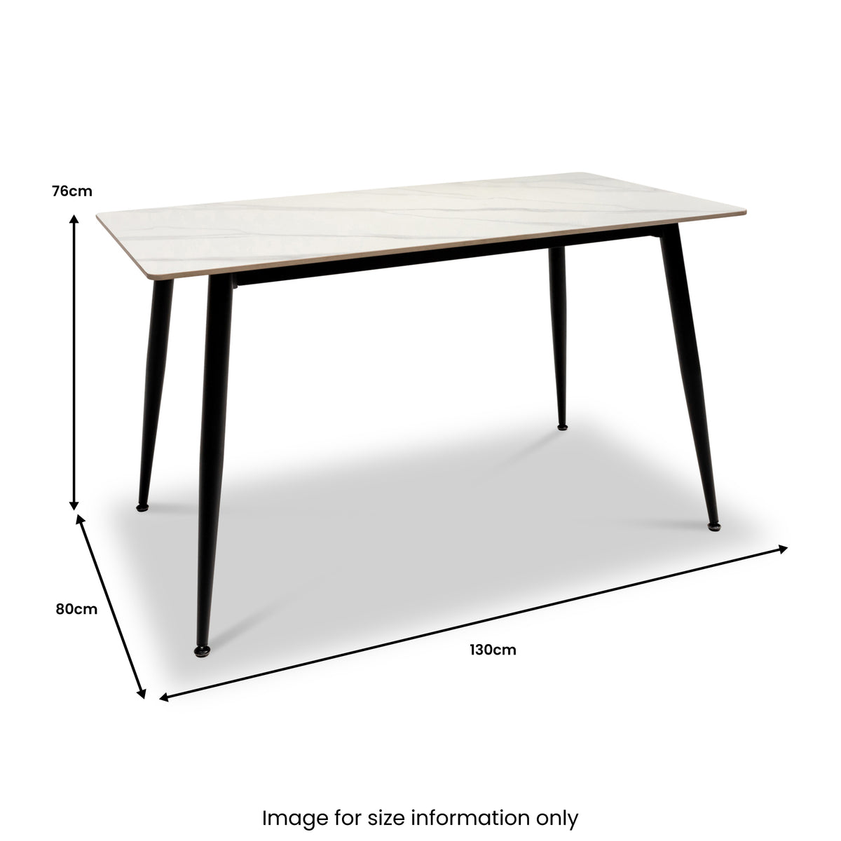 Kadison-sintered-stone-dining-table-white-130cm from Roseland Furniture