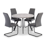 Harald-107cm-Light-Grey-Round-Dining-Table from Roseland Furniture