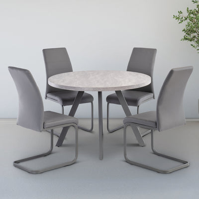 Harald 107cm Light Grey Round Dining Table