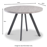 Harald-107cm-Light-Grey-Round-Dining-Table from Roseland Furniture