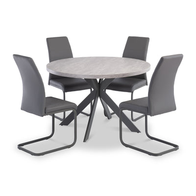 Harald 120cm Light Grey Round Dining Table