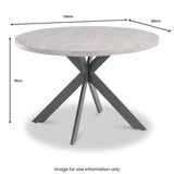 Harald-120cm-Light-Grey-Round-Dining-Table from Roseland Furniture