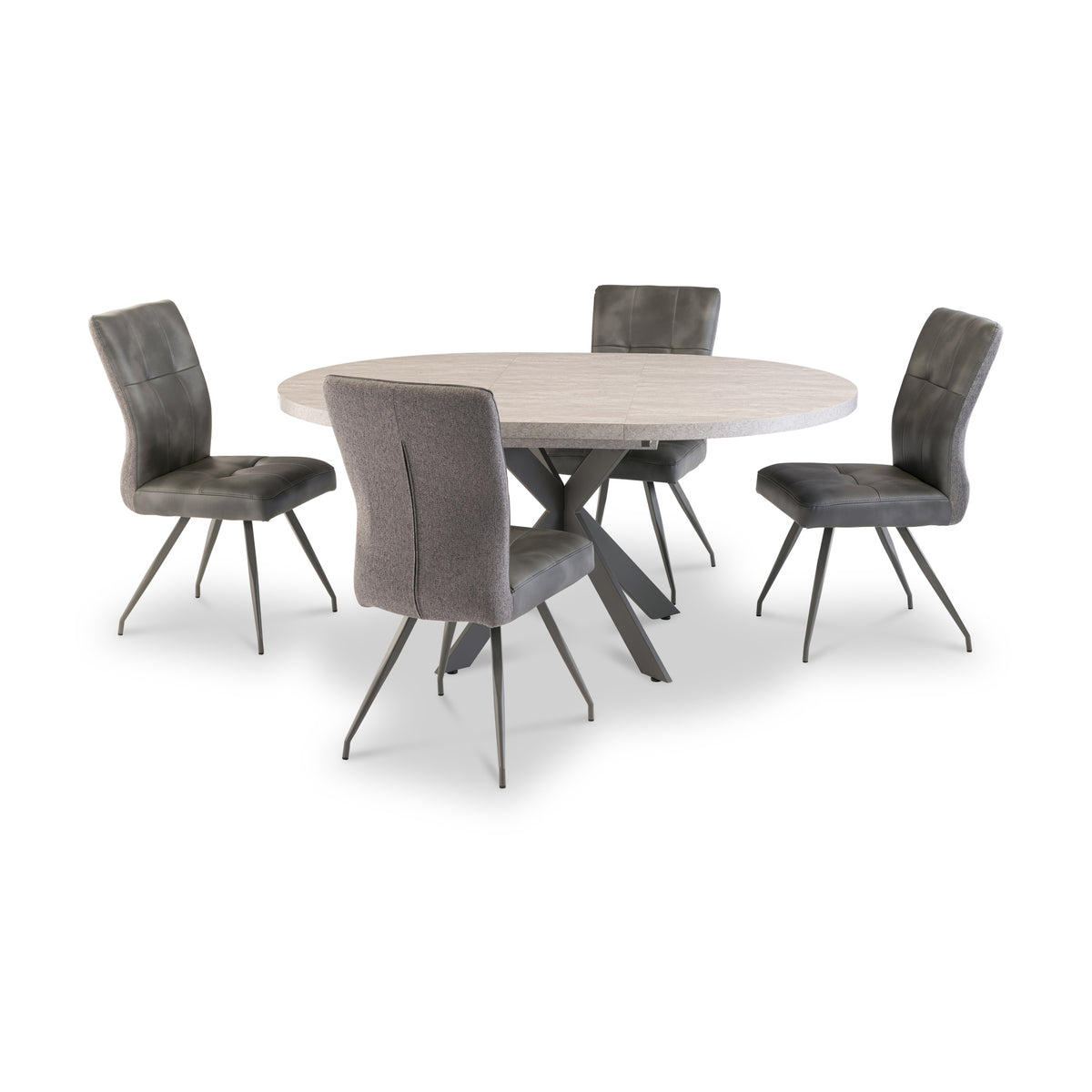 Harald-120cm-Sintered-Stone-Round-Ext-Dining-Table from Roseland Furniture