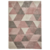 Webster Rose Pink Triangle Geometric Rug from Roseland Furniture