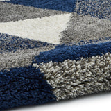 Webster Navy Blue Triangle Geometric Rug