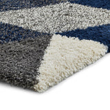 Webster Navy Blue Triangle Geometric Rug