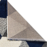 Webster Navy Blue Triangle Geometric Rug