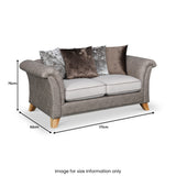 Breton Beige 2 Seater Sofa dimensions