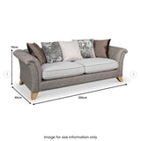 Breton Beige 3 Seater Sofa dimensions