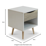 Antonio 1 Drawer Bedside Table by Roseland Furniture