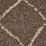 Durham Beige Berber Diamond Shaggy Rug 