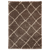 Durham Beige Berber Diamond Shaggy Rug from Roseland Furniture