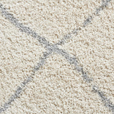 Durham Cream Berber Diamond Shaggy Rug