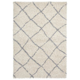 Durham Cream Berber Diamond Shaggy Rug from Roseland Furniture