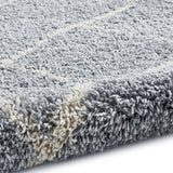 Durham Grey Berber Diamond Shaggy Rug