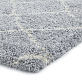 Durham Grey Berber Diamond Shaggy Rug