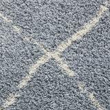 Durham Grey Berber Diamond Shaggy Rug