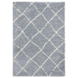 Durham Grey Berber Diamond Shaggy Rug from Roseland Furniture