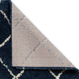 Durham Navy Blue Berber Diamond Shaggy Rug