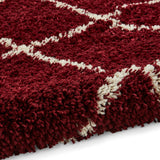 Durham Red Berber Diamond Shaggy Rug