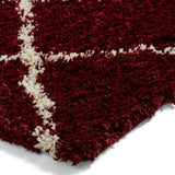 Durham Red Berber Diamond Shaggy Rug