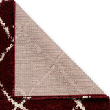 Durham Red Berber Diamond Shaggy Rug