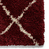 Durham Red Berber Diamond Shaggy Rug