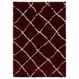 Durham Red Berber Diamond Shaggy Rug from Roseland Furniture