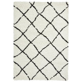 Durham Berber White Diamond Shaggy Rug from Roseland