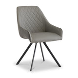 Ulrik-Faux-Leather-360-Swivel-Dining-Chair-Grey from Roseland Furniture