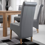 Genna Grey Bonded Leather Dining Chair