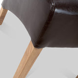 Genna Brown Bonded Leather Dining Chair