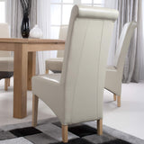 Genna Ivory Bonded Leather Dining Chair