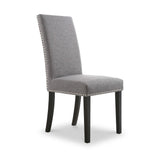 Conran Grey Stud Detail Dining Chair with Black Legs from Roseland Furniture