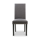 Conran Grey Stud Detail Dining Chair with Black Legs