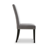 Conran Grey Stud Detail Dining Chair with Black Legs