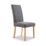 Conran Grey Stud Detail Dining Chair with Natural Legs from Roseland Furniture