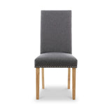 Conran Grey Stud Detail Dining Chair with Natural Legs