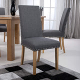 Conran Grey Stud Detail Dining Chair with Natural Legs for dining room